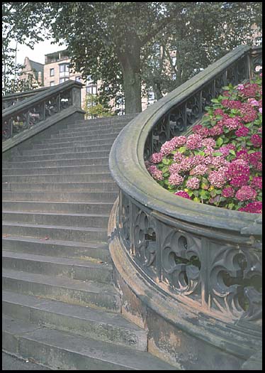 Steps and Flowers, Princes St.
                Gardens, Edinburgh